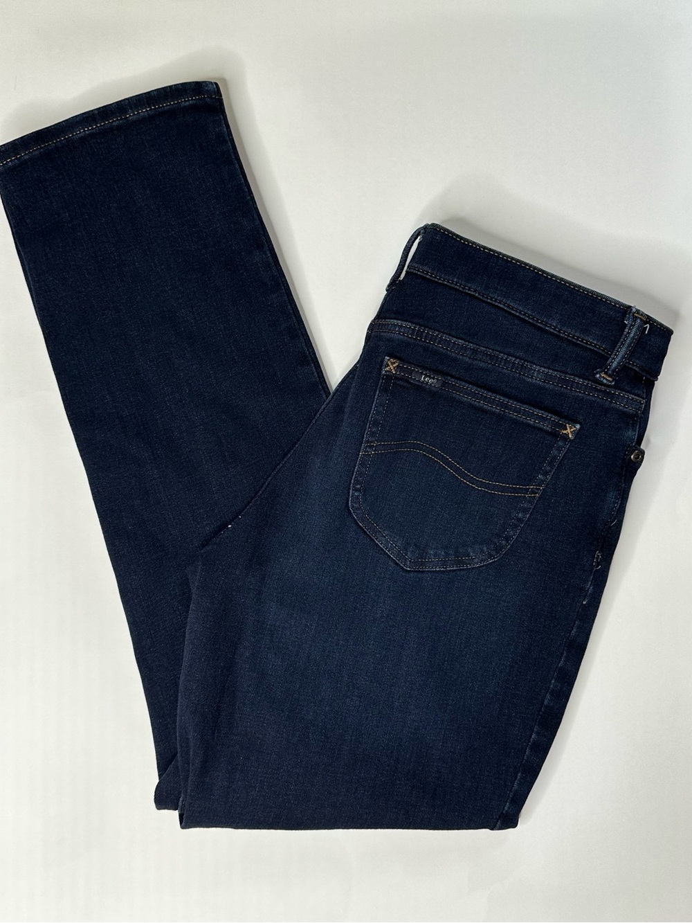 Lee Jeans‎ Regular Fit Straight Leg Midrise Dark Blue Denim Women’s size 12